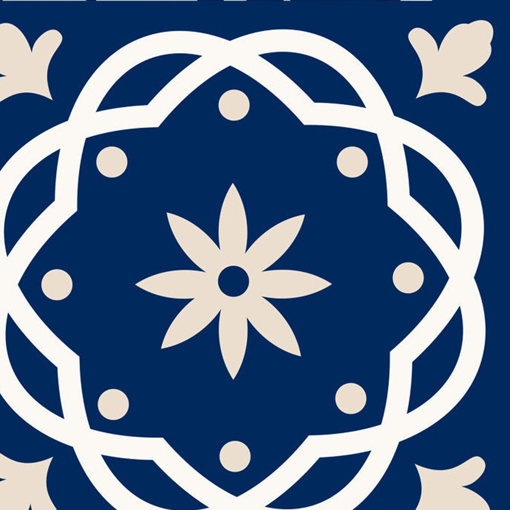 7" X 7" Midnight Blue And White Peel And Stick Removable Tiles-3