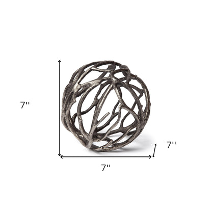 Silver Metal Tree Branch Sculpture