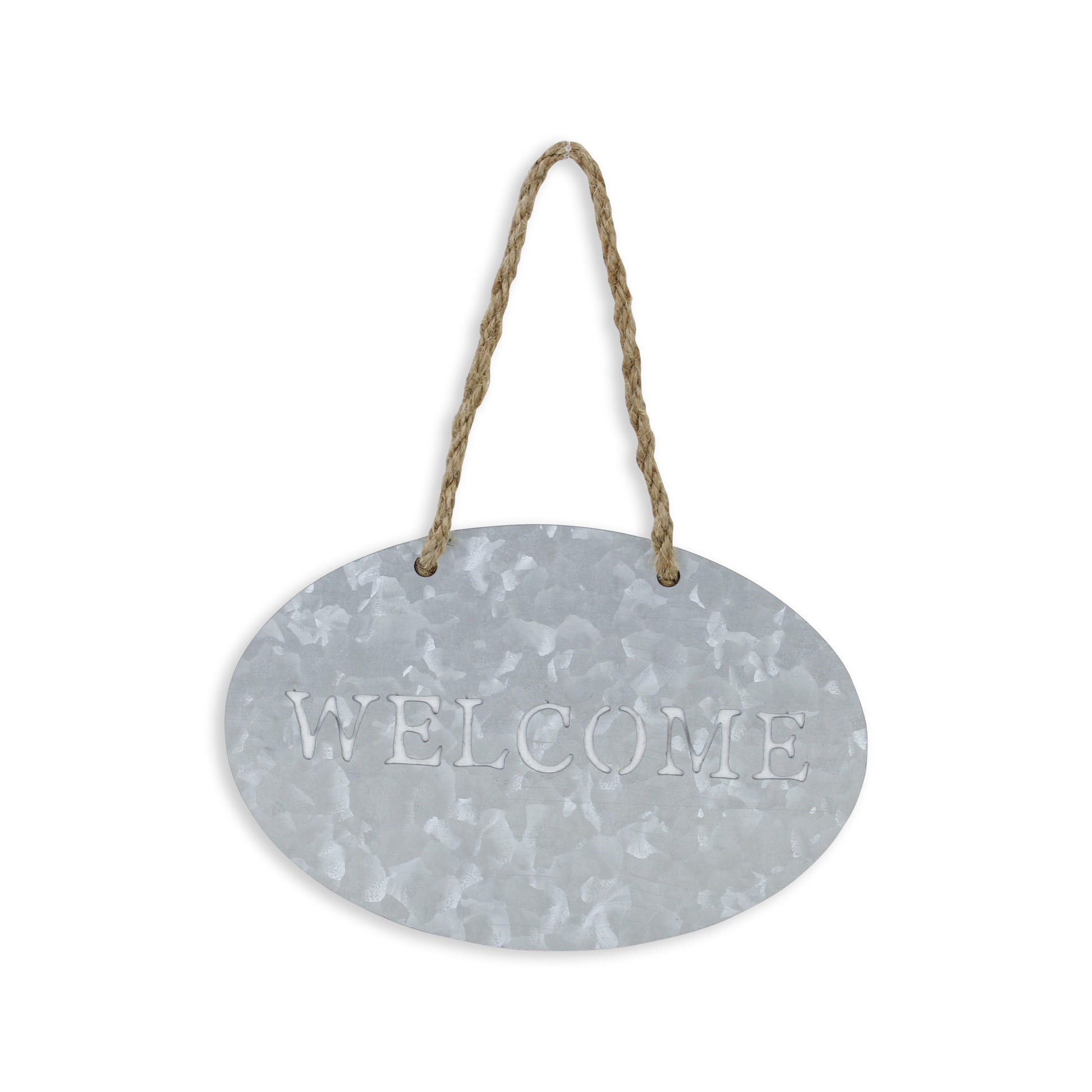 5" X 8" Gray Handcrafted Welcome Galvanized Metal Wall Decor-3