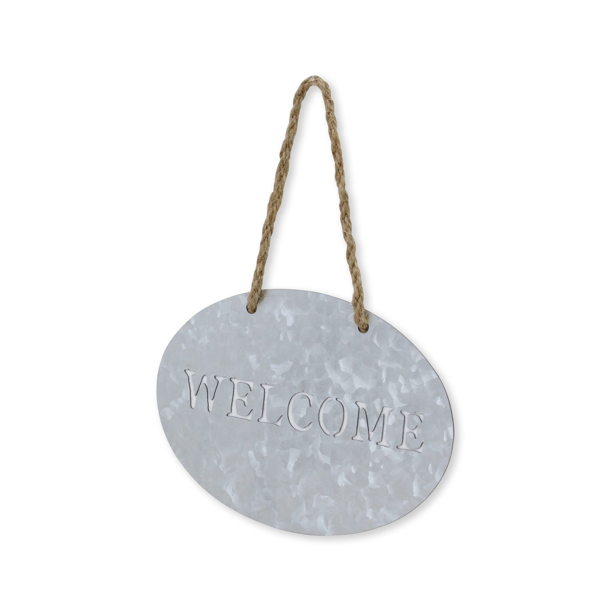 5" X 8" Gray Handcrafted Welcome Galvanized Metal Wall Decor-1