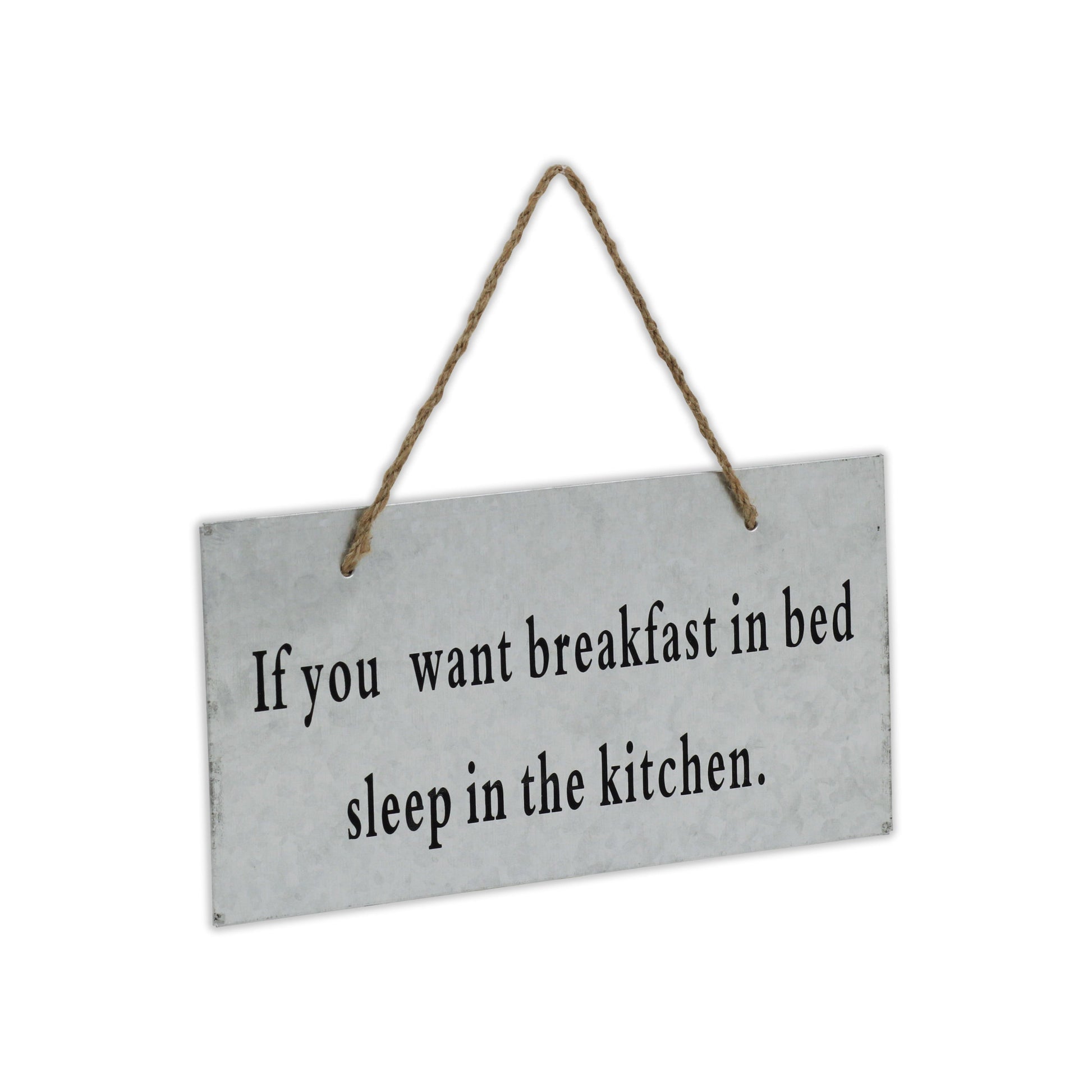 6" X 12" Gray Handcrafted Breakfast In Bed Galvanized Metal Wall Decor-2