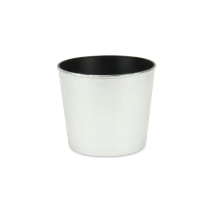 6" Silver Recycled Plastic Indoor Outdoor Round Pot Planter
