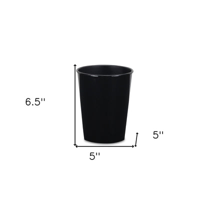 5" Black Recycled Plastic Indoor Outdoor Round Pot Planter