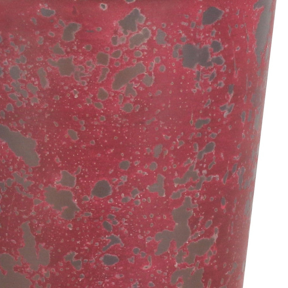 5" Red Recycled Plastic Indoor Outdoor Round Pot Planter