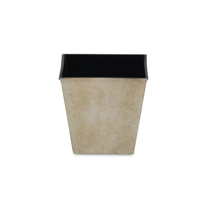 5" Cream Recycled Plastic Indoor Outdoor Square Pot Planter-1