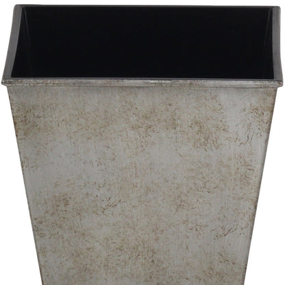 5" Gray Recycled Plastic Indoor Outdoor Square Pot Planter-3