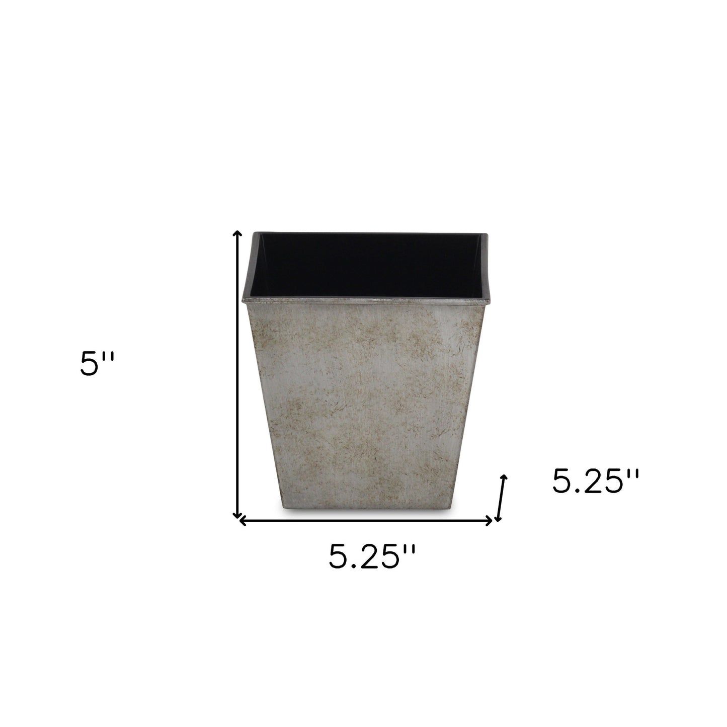 5" Gray Recycled Plastic Indoor Outdoor Square Pot Planter-4