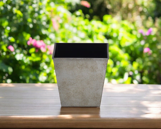 5" Gray Recycled Plastic Indoor Outdoor Square Pot Planter-0