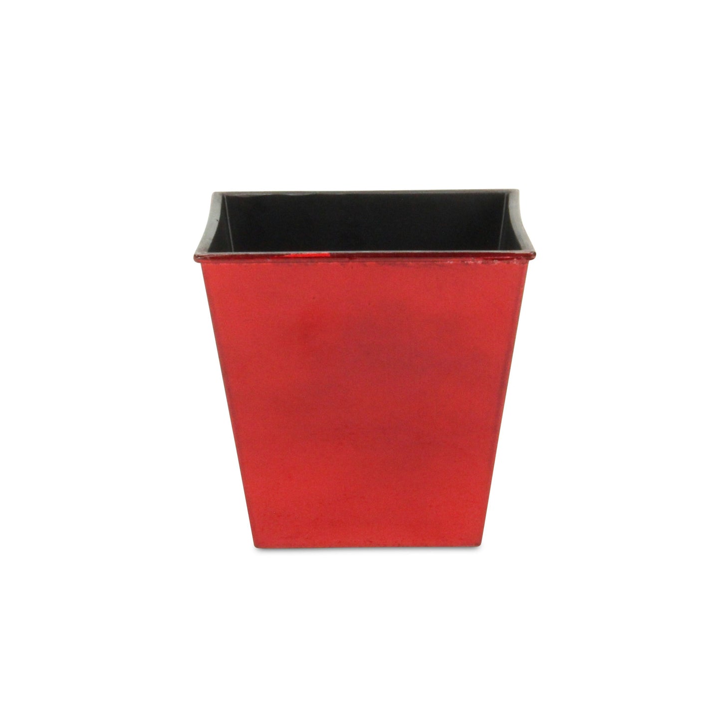 5" Red Recycled Plastic Indoor Outdoor Square Pot Planter-1
