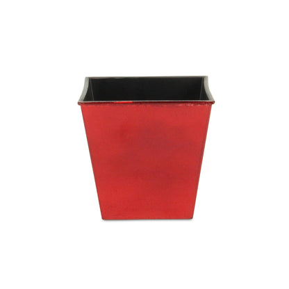 5" Red Recycled Plastic Indoor Outdoor Square Pot Planter-1