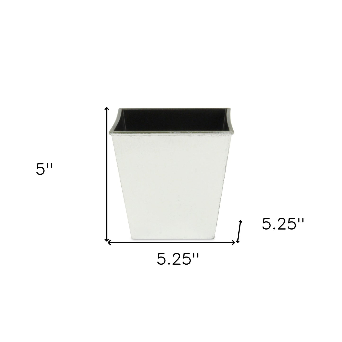 5" Silver Recycled Plastic Indoor Outdoor Square Pot Planter-4