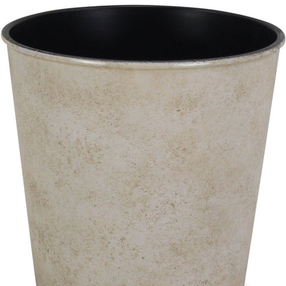 5" Cream Recycled Plastic Indoor Outdoor Round Pot Planter-3
