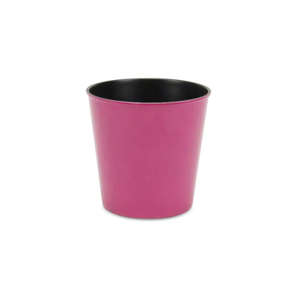 5" Hot Pink Recycled Plastic Indoor Outdoor Round Pot Planter-1