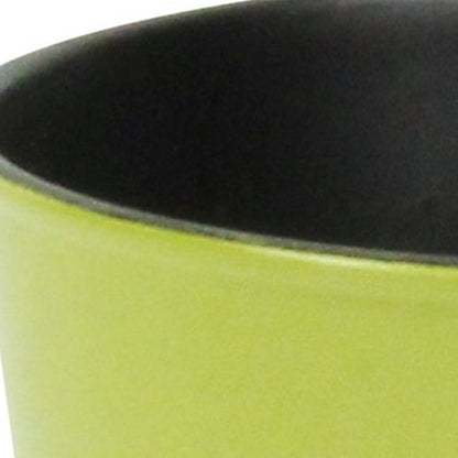 5" Lime Green Recycled Plastic Indoor Outdoor Round Pot Planter-2