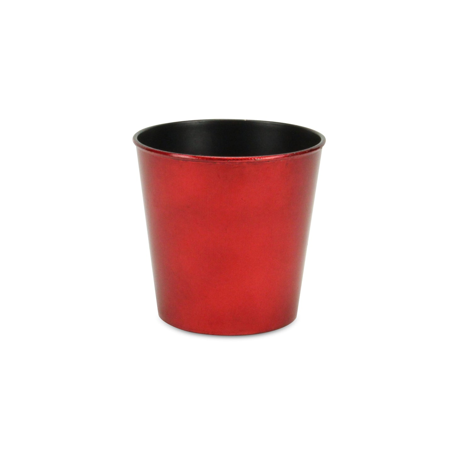 5" Red Recycled Plastic Indoor Outdoor Round Pot Planter-1