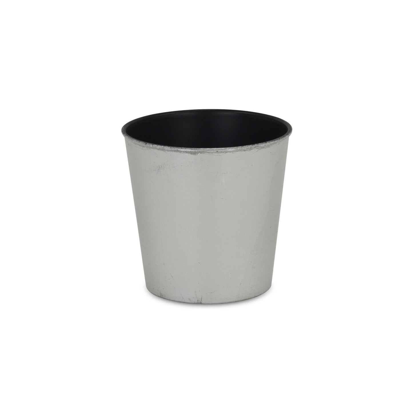 5" Silver Recycled Plastic Indoor Outdoor Round Pot Planter-1