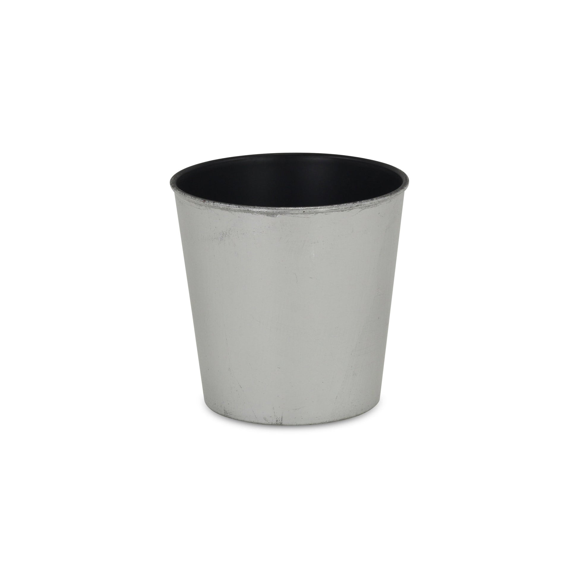5" Silver Recycled Plastic Indoor Outdoor Round Pot Planter-1
