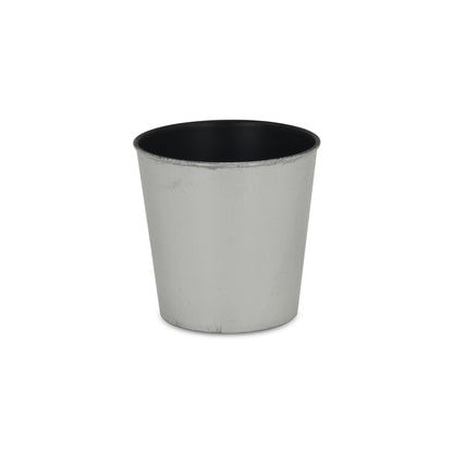 5" Silver Recycled Plastic Indoor Outdoor Round Pot Planter-1