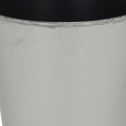 5" Silver Recycled Plastic Indoor Outdoor Round Pot Planter-4