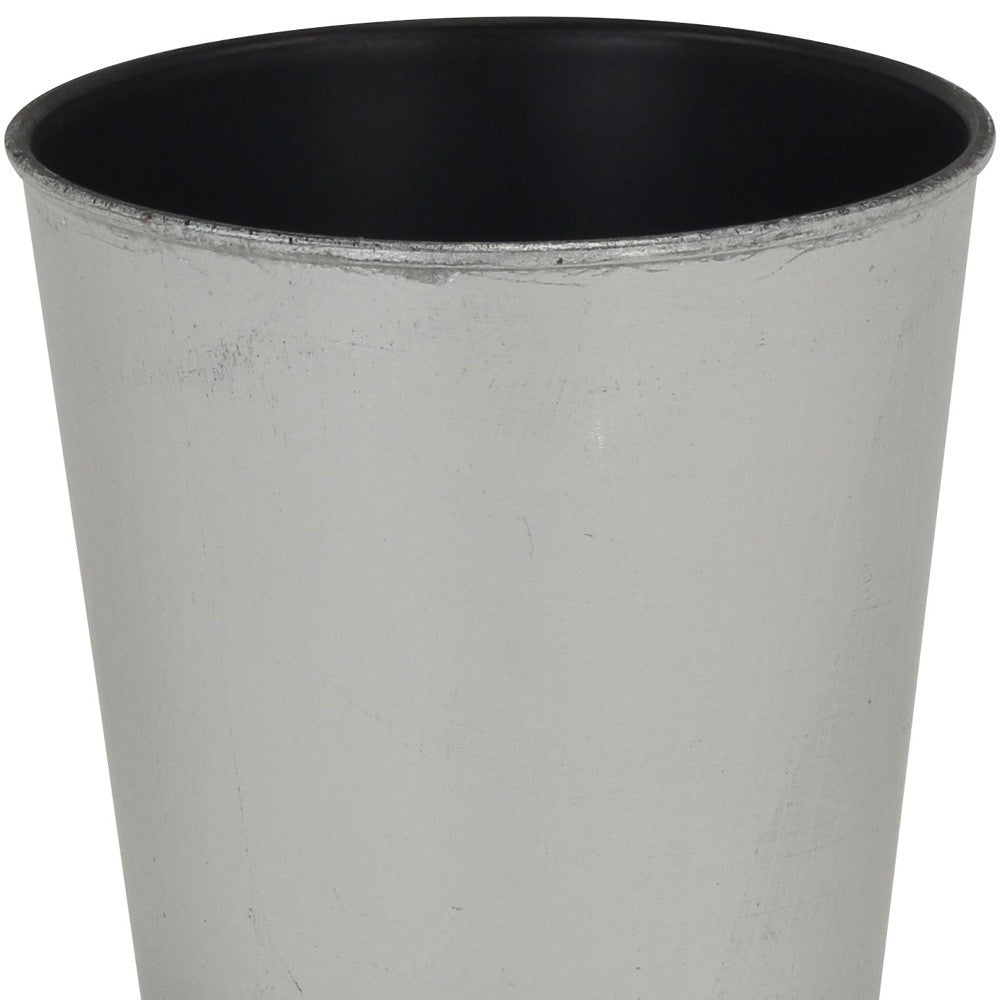 5" Silver Recycled Plastic Indoor Outdoor Round Pot Planter-2