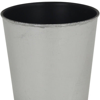 5" Silver Recycled Plastic Indoor Outdoor Round Pot Planter-2