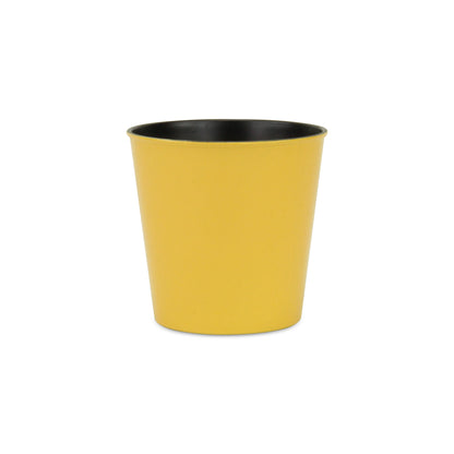 5" Yellow Recycled Plastic Indoor Outdoor Round Pot Planter-2