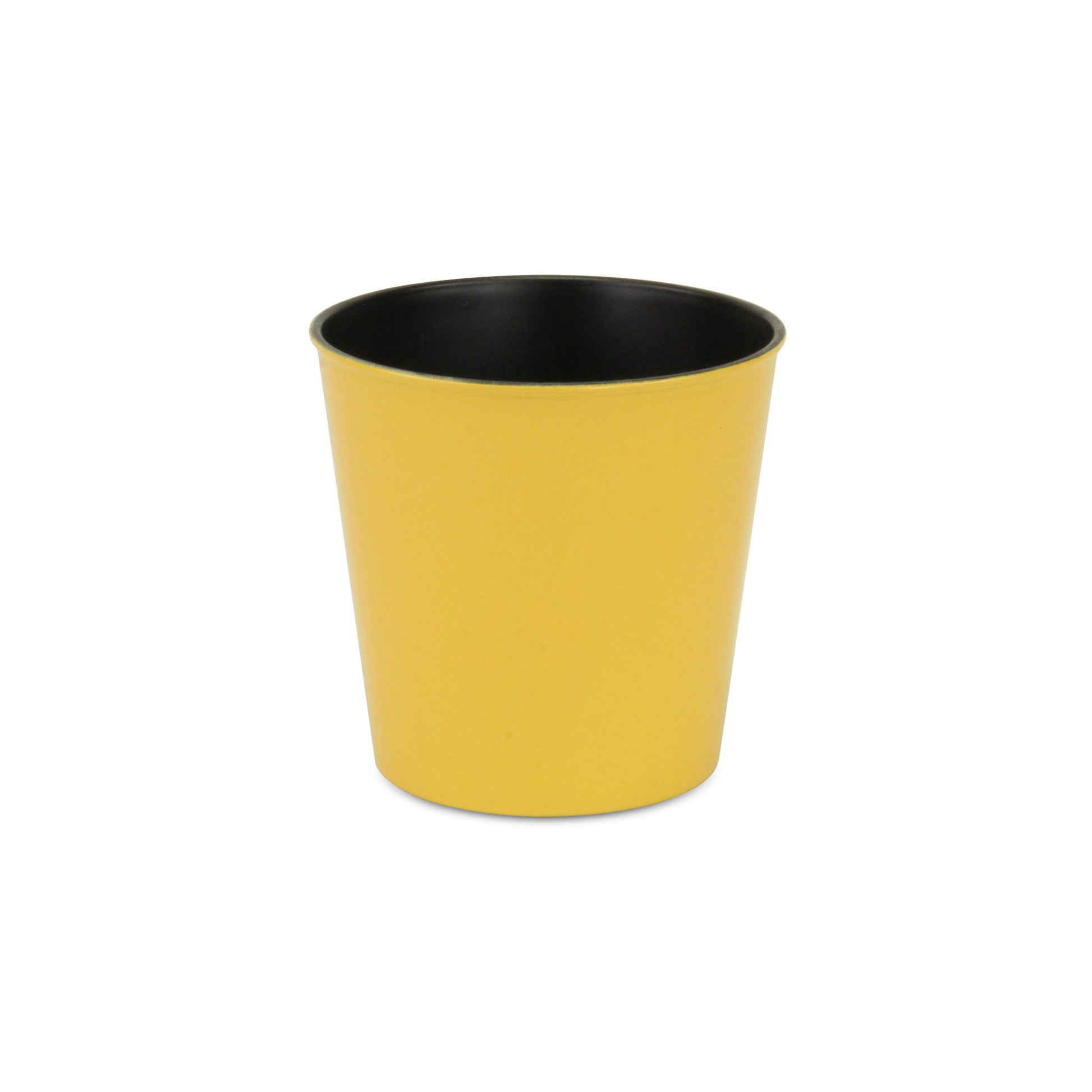 5" Yellow Recycled Plastic Indoor Outdoor Round Pot Planter-1