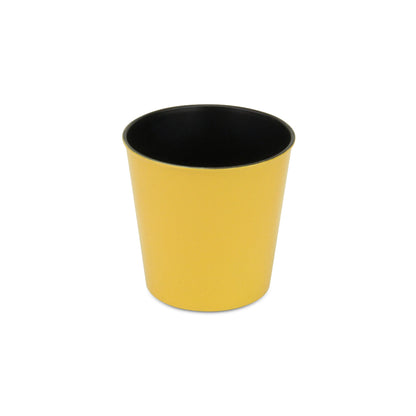 5" Yellow Recycled Plastic Indoor Outdoor Round Pot Planter-3