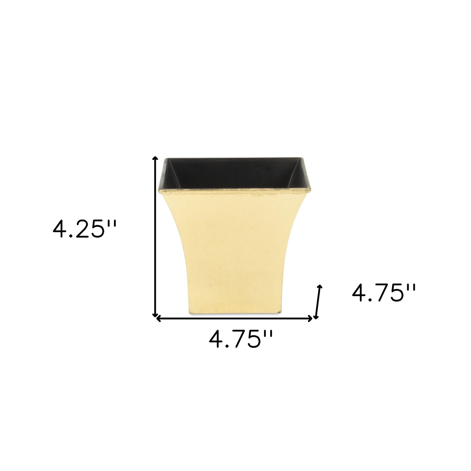 5" Gold Recycled Plastic Indoor Outdoor Square Pot Planter-3