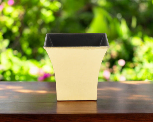 5" Gold Recycled Plastic Indoor Outdoor Square Pot Planter-0