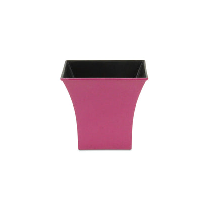 5" Hot Pink Recycled Plastic Indoor Outdoor Square Pot Planter-1