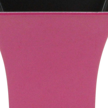 5" Hot Pink Recycled Plastic Indoor Outdoor Square Pot Planter-2