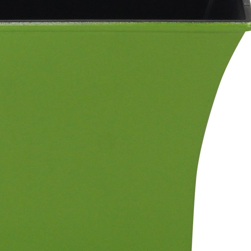 5" Lime Green Recycled Plastic Indoor Outdoor Square Pot Planter-2