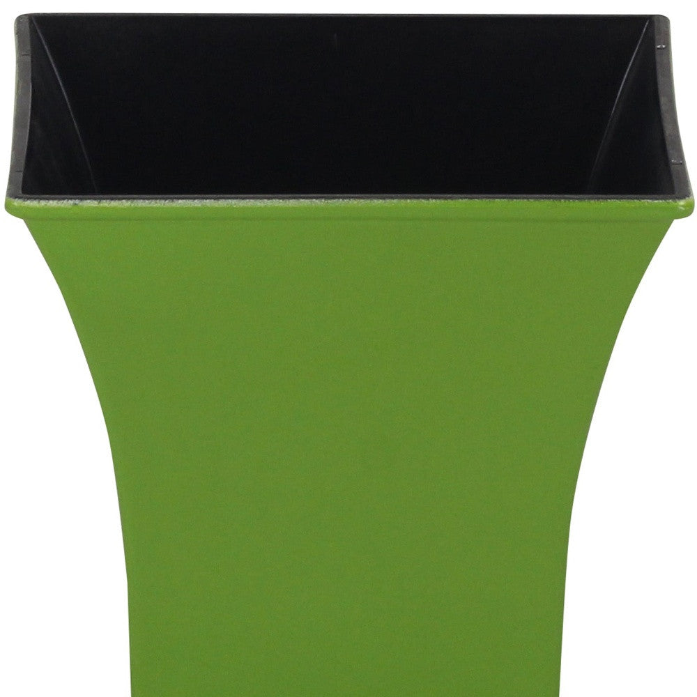5" Lime Green Recycled Plastic Indoor Outdoor Square Pot Planter-3
