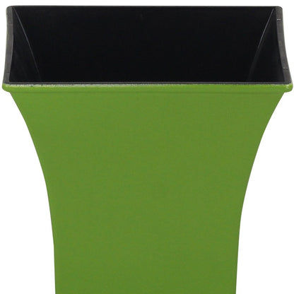 5" Lime Green Recycled Plastic Indoor Outdoor Square Pot Planter-3