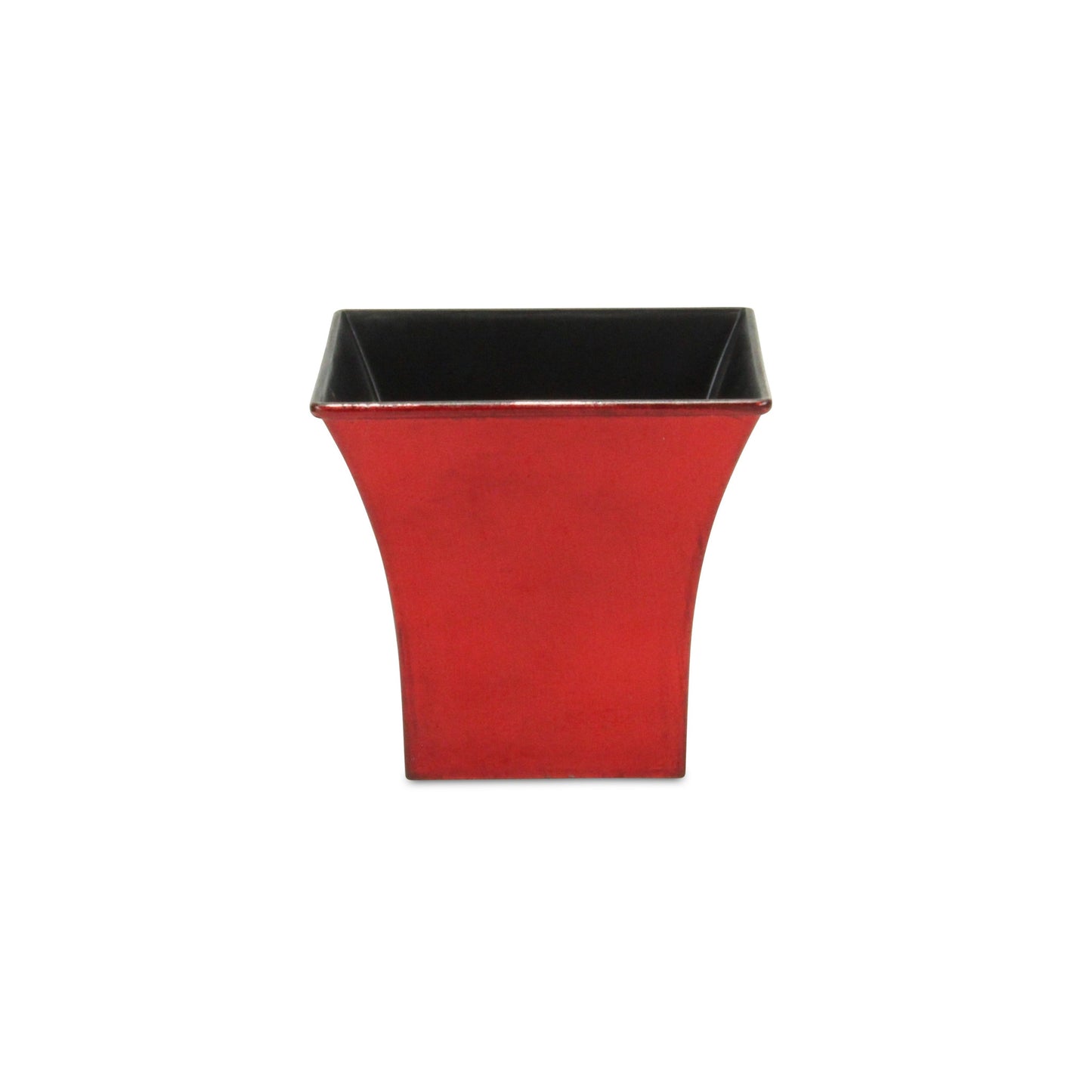 5" Red Recycled Plastic Indoor Outdoor Square Pot Planter-1