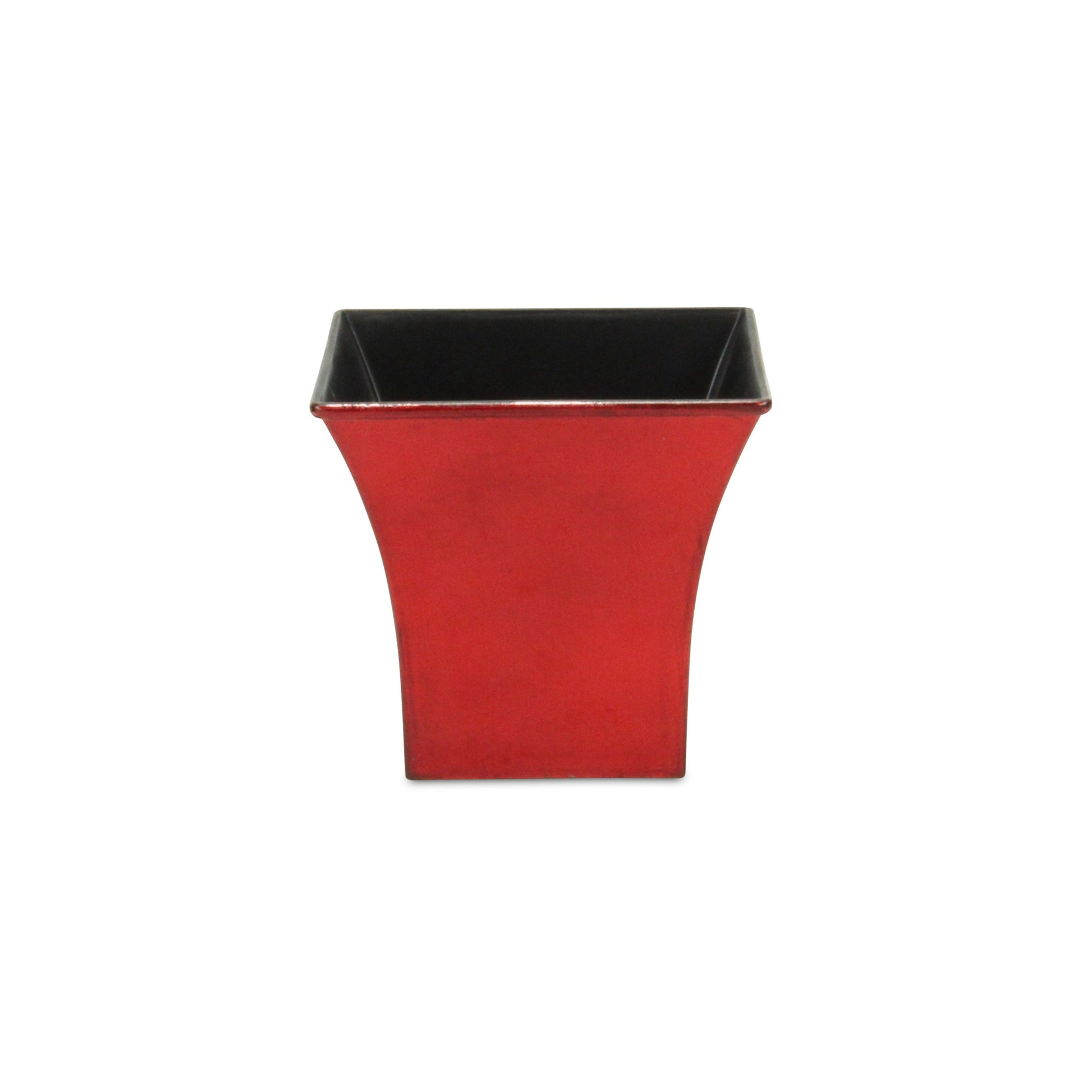 5" Red Recycled Plastic Indoor Outdoor Square Pot Planter-1