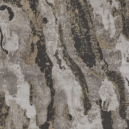 10' X 14' Brown and Ivory Abstract Power Loom Distressed Area Rug