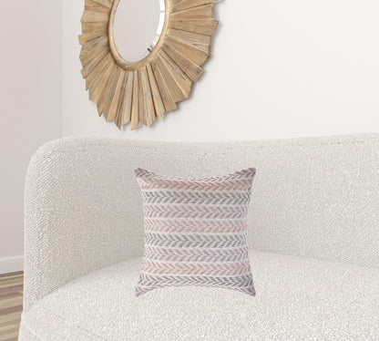 18" Purple and White Throw Pillow