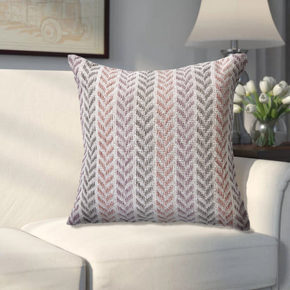 18" Purple and White Throw Pillow