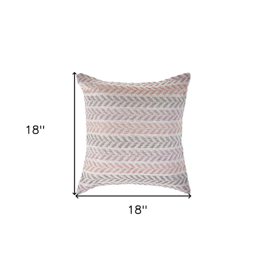 18" Purple and White Throw Pillow