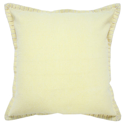 20" Light Yellow Cotton Throw Pillow