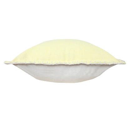 20" Light Yellow Cotton Throw Pillow