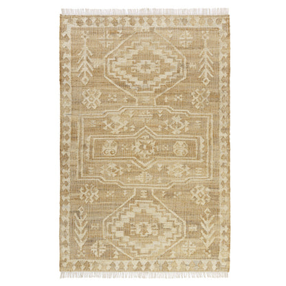 5' X 8' Brown Medallion Hand Woven Area Rug