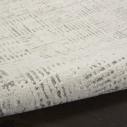16' Ivory and Gray Abstract Runner Rug
