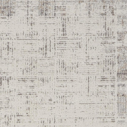 16' Ivory and Gray Abstract Runner Rug