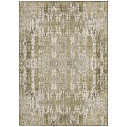 5' X 8' Beige Ivory And Tan Moroccan Washable Indoor Outdoor Area Rug