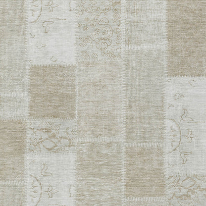 3' X 5' Taupe Beige And Tan Patchwork Washable Indoor Outdoor Area Rug