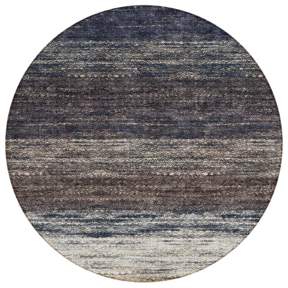 8' Beige Ivory And Brown Round Ombre Washable Indoor Outdoor Area Rug
