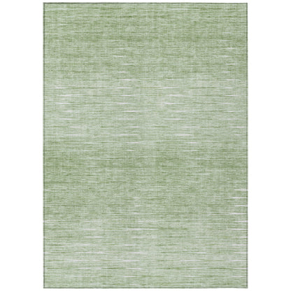 5' X 8' Artichoke Green And Green Abstract Washable Indoor Outdoor Area Rug